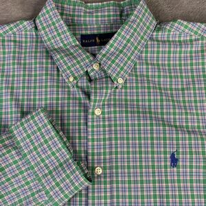 Ralph Lauren Shirt Mens 2XL Plaid Button Down Classic Pony Dress Shirt Preppy